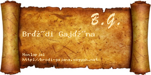 Bródi Gajána névjegykártya